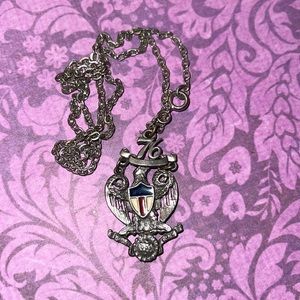 Vintage ART American eagle bicentennial necklace